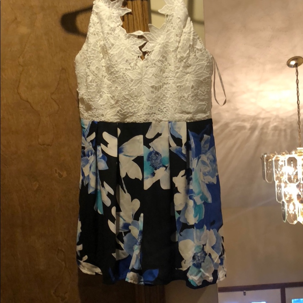 Blue floral romper